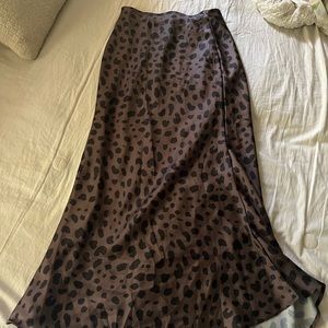 Silk midi skirt